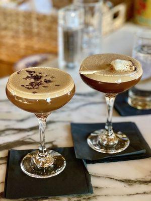 Chocolate chip and s'more espresso martinis