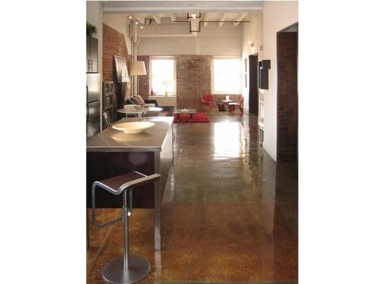 1st floor loft with polished concrete floors.