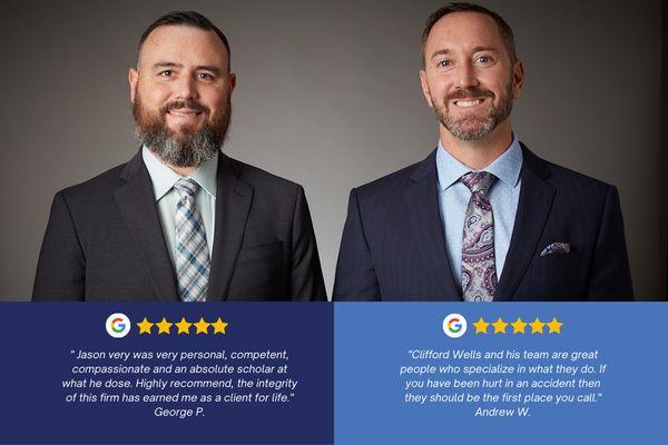 Client reviews for Jason Herman and Clifford Wells.