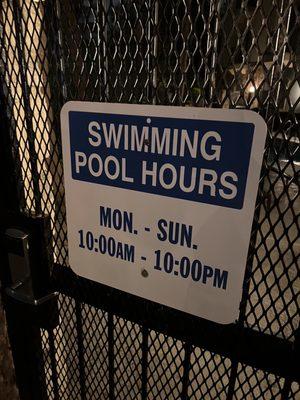 Pool hours