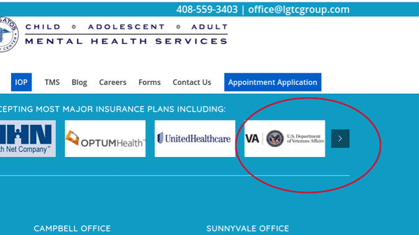 Los Gatos Therapy Center States they accept VA Health Insurance, when they actually do not.