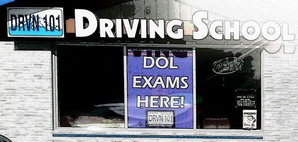 Driving 101 Driving School building sign