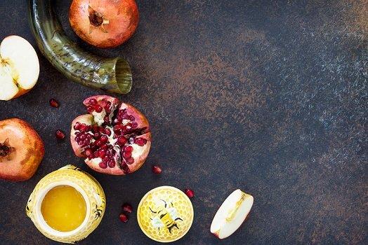 Jewish Holiday Horn and Fruits