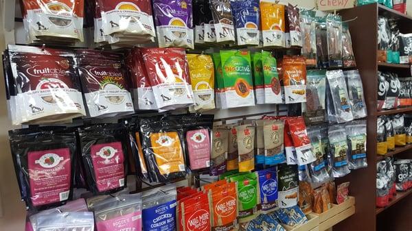 Large Selection of Chewy, Crunchy and Soft treats for all sizes of dogs.