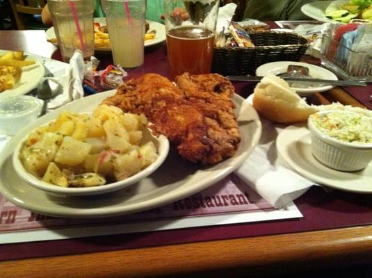 Broasted chicken and German potato salad