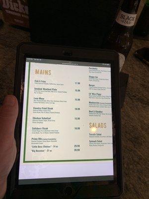 iPad menu