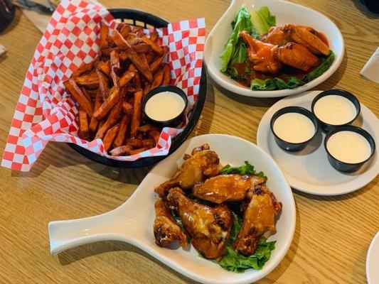 Chicken wings  Sweet potato fries