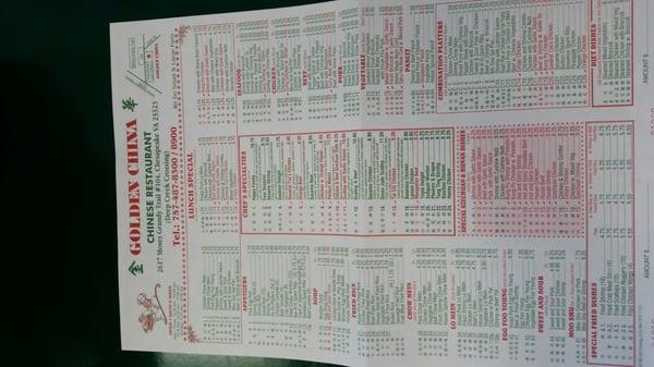 Massive menu with lots of variety!