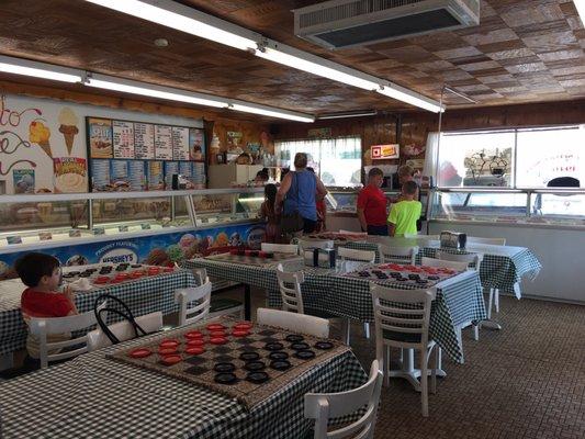 Interior, showing both sides of the ice cream counter