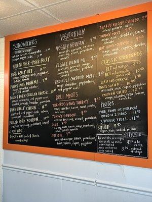 Menu w/ prices as of 2/15/23