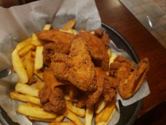 Wings and fries meal