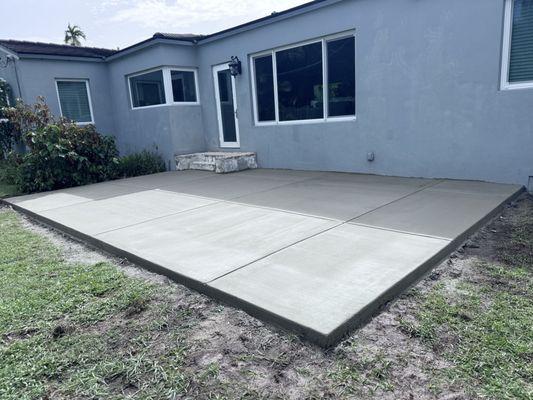 Plain patio concrete slab.