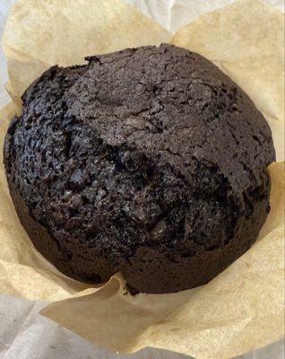 Double chip chocolate muffin