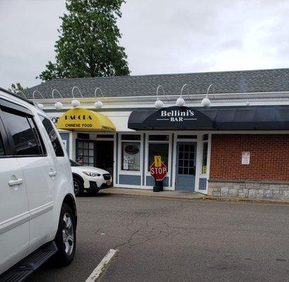 Bar entrance through side.