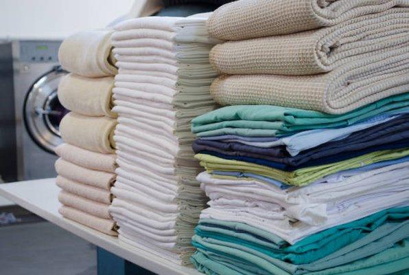 Stacks of fresh clean linen