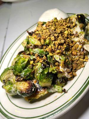 Warm Brussels Sprouts and Burrata