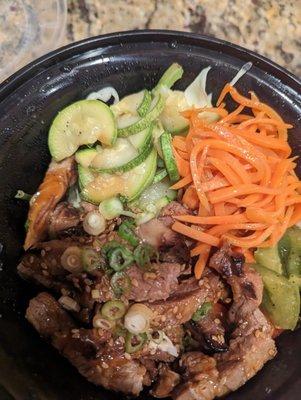 Pork galbi bowl. Yummy.