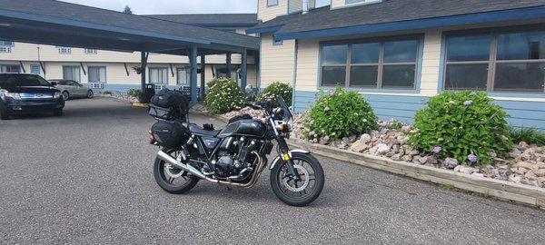 On a Great Lakes motorcycle tour.