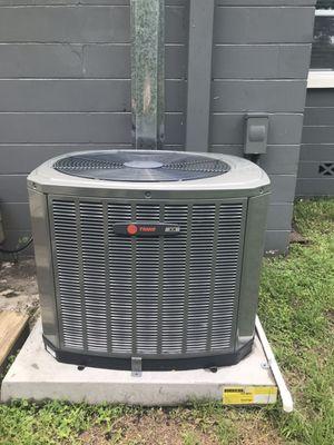 New Trane AC with new cement slab