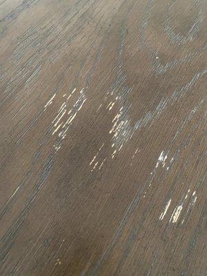 This is the quality of Ashley's products.  Had this table for about 60 days and the surface is chipping away.