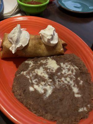 Chimichanga Dinner - no rice, no guac