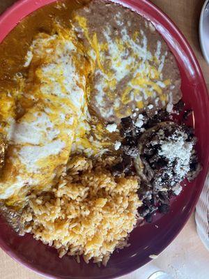 Cheese Enchilada and Sopitos with steak