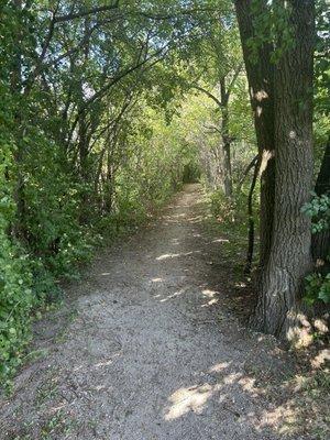 Path through woods on west end of park.