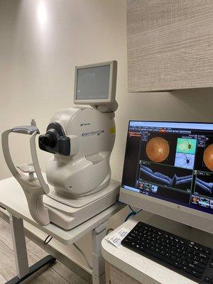 OCT machine used to evaluate and monitor glaucoma, macular degeneration, diabetic retinopathy, as well as many other eye problems