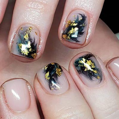 Emma:  smoky marble with 24 karat gold flakes