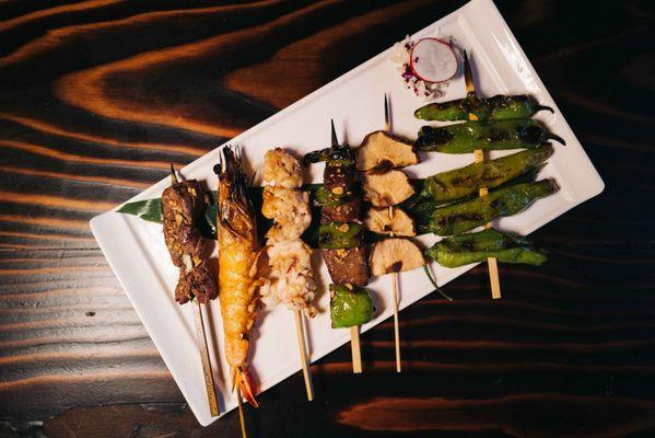 Assorted skewers