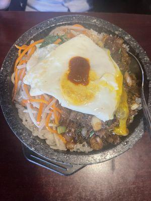 Korean Kimchi Beef Stone Bowl Rice