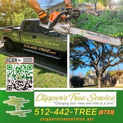 Call us for specials for April  for tree trimming and removals.