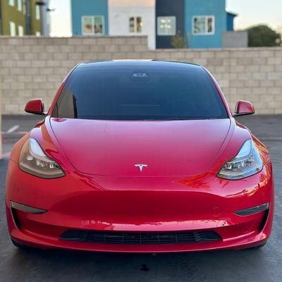 Premium Ceramic Windshield Tint & all around on this Tesla Model Y