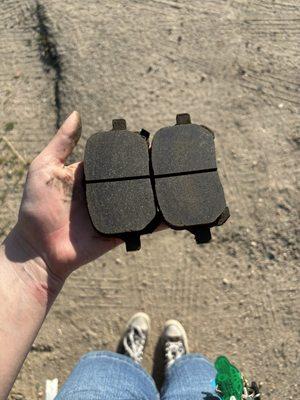 brake pads that are "too thin and needs to be replaced asap"