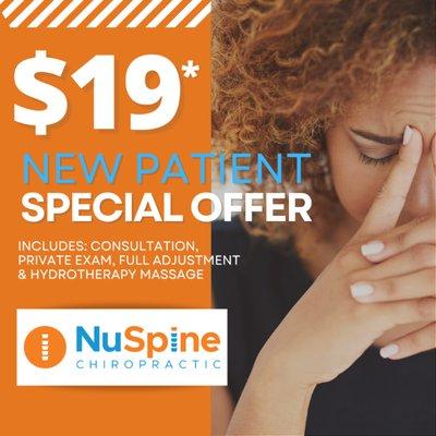 "Affordable wellness at NuSpine."

NuSpine believes in making chiropractic care accessible to everyone.