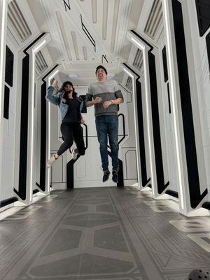 Jumping for a zero gravity looking photo!