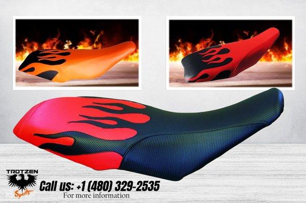 Honda TRX 450r Seat Cover Flame Design