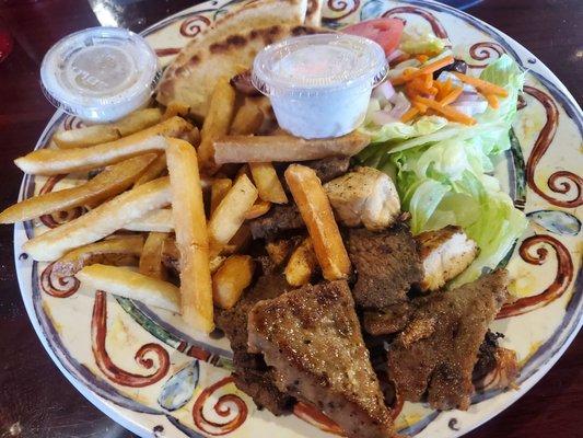 Trio meat gyro platter