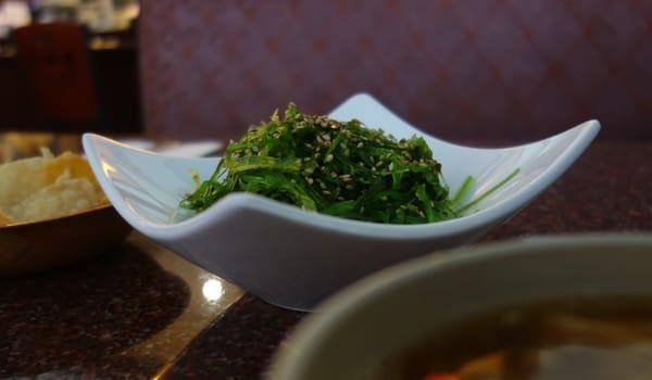 Seaweed salad - one of a kind texture matched with sesame seed goodness.