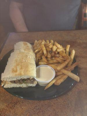 Philly cheese steak sandwich