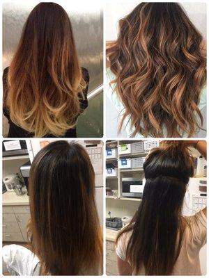 Top Left: the picture I showed Katie how I wanted my hair to be done. Top Right: how it turned out Bottom: my hair after I showered