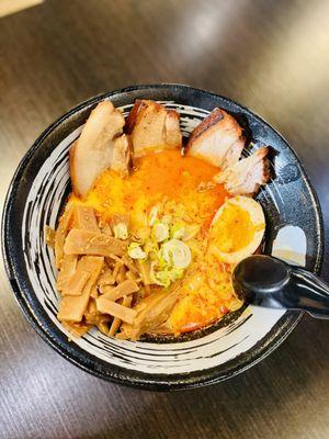 Pork Creamy TomYum Ramen - with extra bamboo