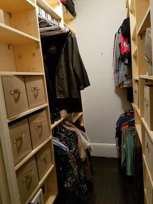 Closet remodel from the white wire shelves to a more efficient closet.