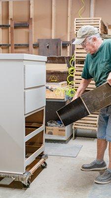 Our Wood Shop on site builds handmade dressers!