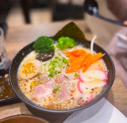 Black garlic ramen with additional veggies