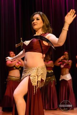 Belly Dancer In Paradise "Crystal" performing a sword dance at the 2015 Hawaii Belly Dance Convention​ Shimmy Showcase