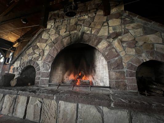 Fireplace in outdoor area