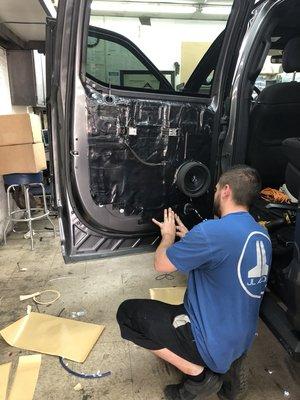 Custom door speaker install