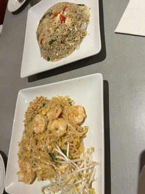 Pad Thai and Spicy Basil Rice