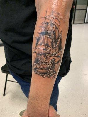 Boat start to a sleeve